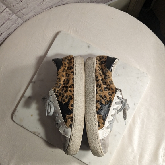 Sarabasic Collection Leopard Pony Fur White Suede Black Star Sneaker Euro 38 - Picture 13 of 15